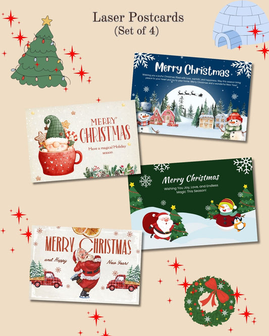 Merry Christmas Laser Postcards -Set A