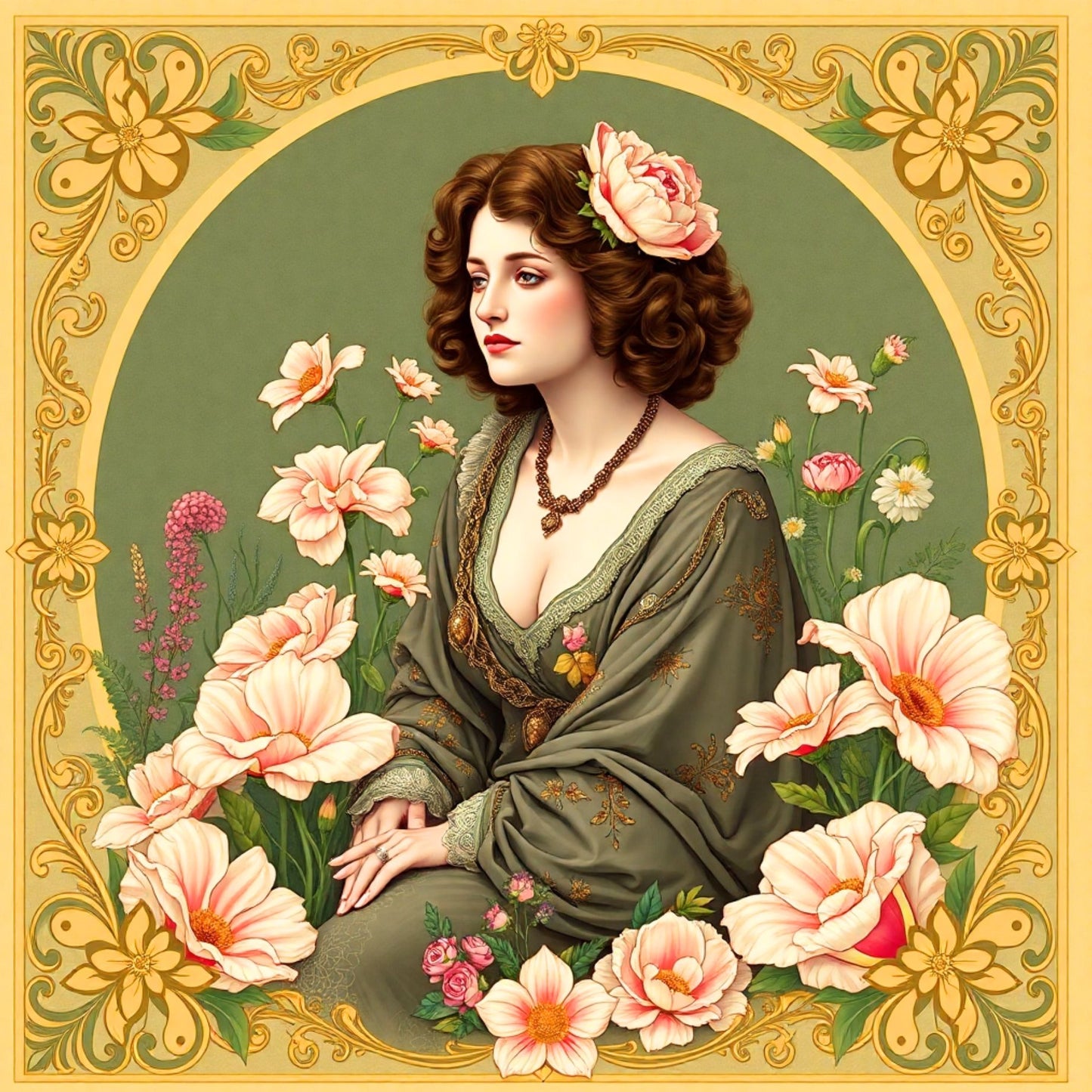 Alphonse Mucha Square Laser Lomo Card