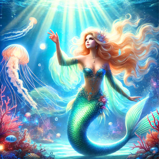 The Little Mermaid Square Laser Lomo Card