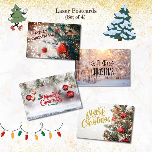 Merry Christmas Laster Postcards -Set B