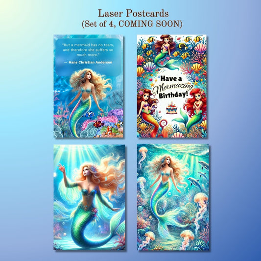 Mermaids Laser Postcards