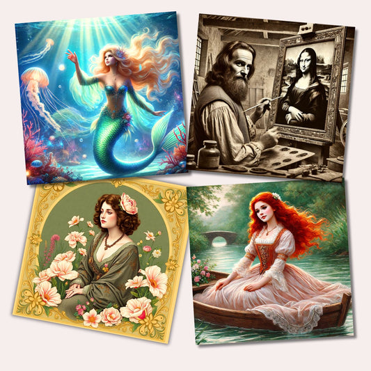 Set of Four Square Laser Lomo Cards