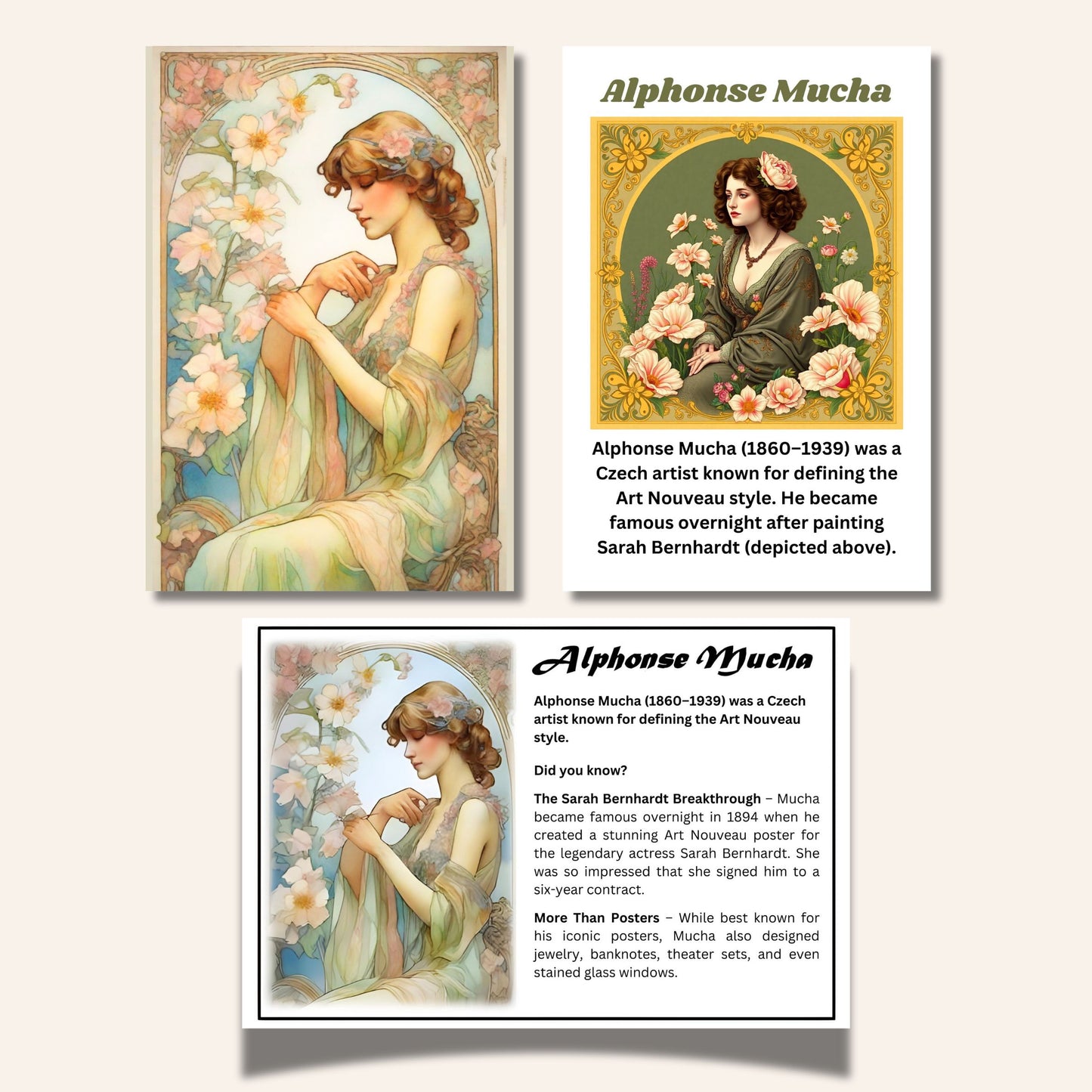 Alphonse Mucha Adventure Cards